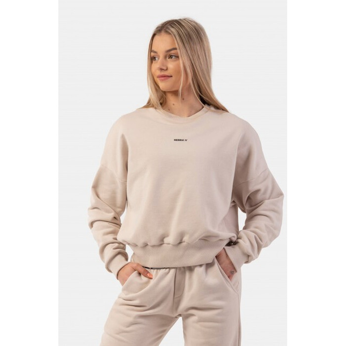 ТОЛСТОВКА LOOSE FIT SWEATSHIRT 'FEELING GOOD' CREAM 420