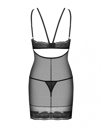 Рубашка мережива Obsessive Allastia чорний, L/XL