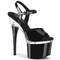 Босоніжки Pleaser Esteem-709 на підборах 7 дюймів, босоніжки з ремінцем на щиколотці 3 дюйми, чорні/прозорі