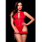 Спокусливе глянсове боді Oh My G! Tokyo Body з блискавкою спереду, червоний, L/XL