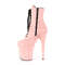 Чоботи Pleaser Flamingo-1020FS *8-дюймовий каблук, 4-дюймові черевики на шнурівці з PF, блискавка збоку, ніжно-рожеві