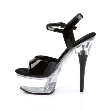 Босоножки Captiva-609, 6-дюймовые, с ремешком на щиколотке, босоножкии PF, с задником на каблуке, черные/прозрачные