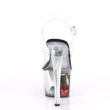 Босоніжки Sky-308WHG *7 дюймів на підборах, 2 3/4 дюйма з ремінцем на щиколотці з рідким покриттям, прозорі/червоні