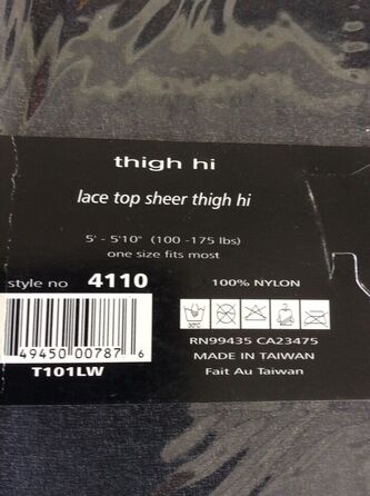 Чулки с кружевными коронками Music Legs, черные, One Size