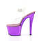 Босоножки Pleaser Sky-308, каблук 7 дюймов, хромированные босоножкии с ремешком на щиколотке шириной 2 3/4 дюйма, прозрачные/фиолетовые