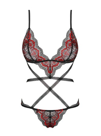 Боді Obsessive Megies teddy black S/M