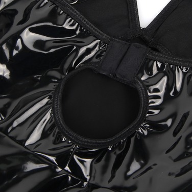 Платье с чокером, глянцевое Star Night Wet Look с имитацией винила, черное, L