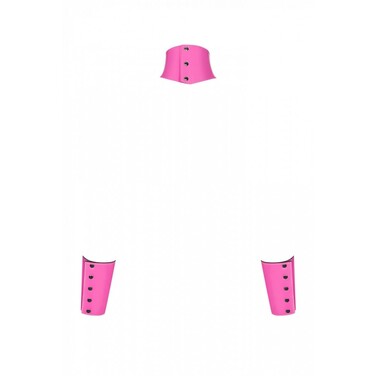 Комплект чокер с наручниками Obsessive Lollypopy Cuffs One Size Розовые