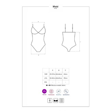 Костюм Покоївка Obsessive Maid синій з білим фартухом, L/XL