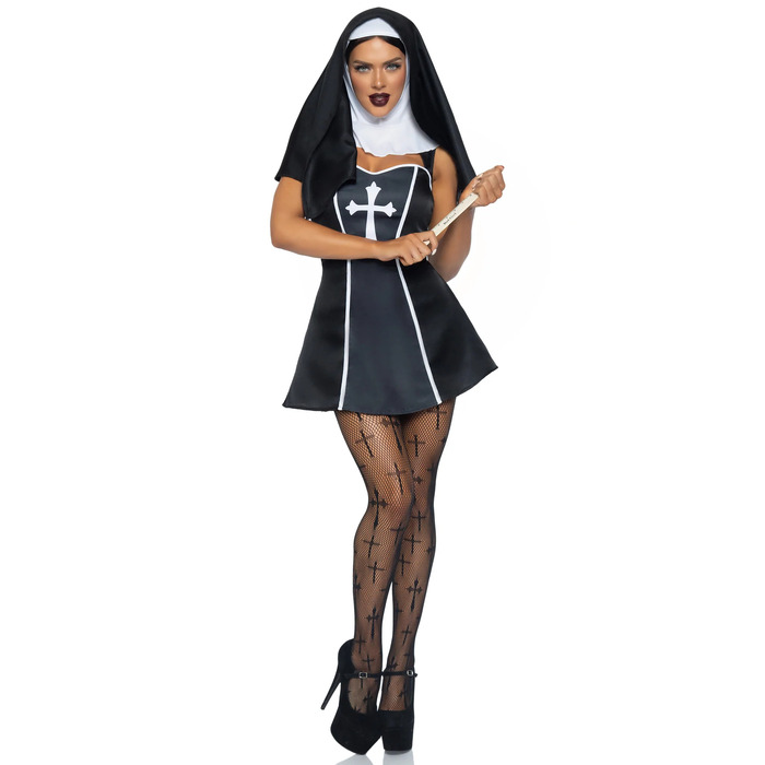Костюм черниці Leg Avenue, XS, Naughty Nun 2 предмети, чорний