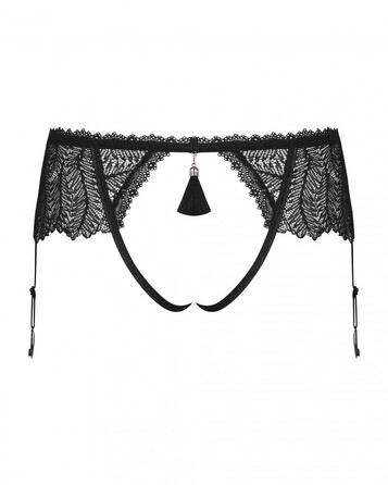 Пояс-стрінги з інтимним вирізом Obsessive Romanesa чорний, S\M