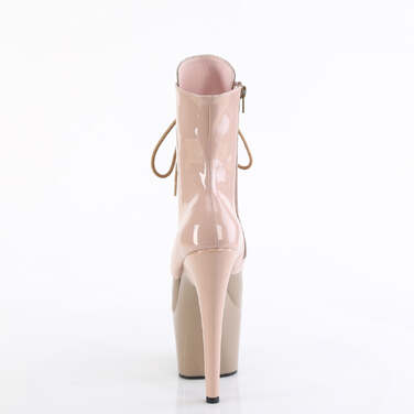 Ботинки Adore-1020DC *Каблук 7 дюймов, высота 2 3/4 дюйма, двухцветные ботильоны со шнуровкой, молния сбоку, бежевый/бежевый