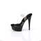 Босоніжки Pleaser Excite-608 *6 дюймів на підборах, 1 3/4 дюйма PF Comfort Width, з ремінцем на щиколотці, прозорі/чорні