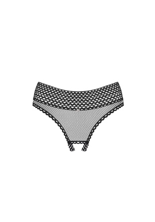 Трусики еротичні з відкритим доступом Obsessive Strapelie Crotchless Panties S/M