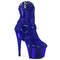 Чоботи Pleaser Adore-1029CHRS *7-дюймовий каблук, 2 3/4-дюймові оздоблені PF RS ботильйони, блискавка збоку, сині