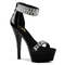 Босоніжки Pleaser Kiss-269RS на підборах 6 дюймів, босоніжки з манжетою на щиколотці 1 3/4 дюйма з RS, блискавка ззаду, чорні