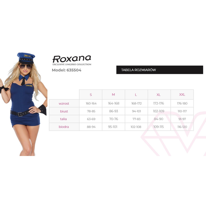 Костюм полицейской Roxana 6355 из 5 предметов, синий, S