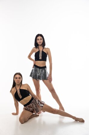 Balmy - Шорти-спідниця для pole dance, heels та фітнесу - срібний