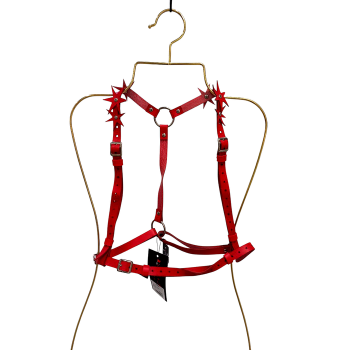 Портупея Candy Hero Star з декоративними елементами у вигляді зірочок, екошкіра, червона