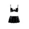 Комплект білизни зі стрінгами з латексу black S/M DEBY SET - Passion