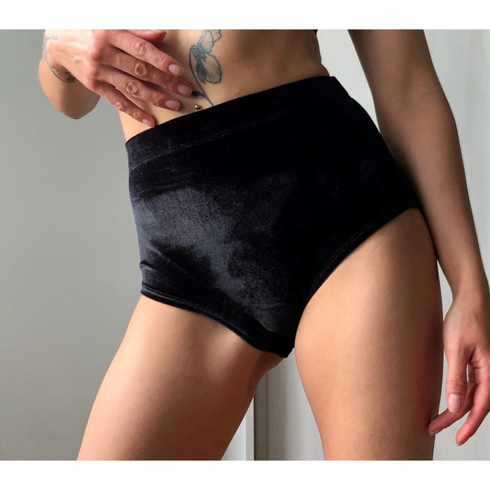 Оксамитові Шорти Velvet Classic з Високою Посадкою для Pole Dance, Heels та Сценічних Виступів - чорний