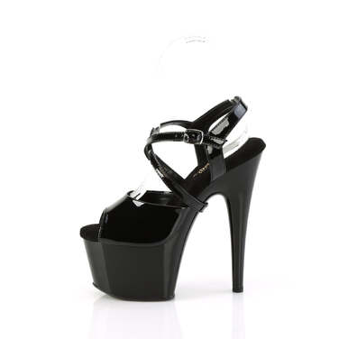 Босоніжки Adore-724 на підборах 7 дюймів, з відкритим носком 2 3/4 дюйма та перехресними ремінцями, чорні