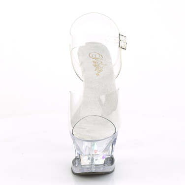 Босоніжки Moon-708DIA *7 дюймів на підборах, 2 3/4 дюйма з вирізом PF, ремінець на щиколотці, з діамантами, прозорі