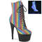 Чоботи Pleaser Adore-1020REFL-02 *7 дюймів на підборах, 2 3/4 дюйма на шнурівці спереду, збоку блискавка, різнокольорові/чорні