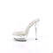 Шльопанці Pleaser Excite-601, каблук 6 дюймів, шльопанці Comfort Width 1 3/4 дюйма, прозорі
