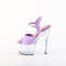 Босоніжки Pleaser Adore-709HT на підборах 7 дюймів, тоновані босоніжки з ремінцем на щиколотці 2 3/4 дюйма, лавандові/прозорі