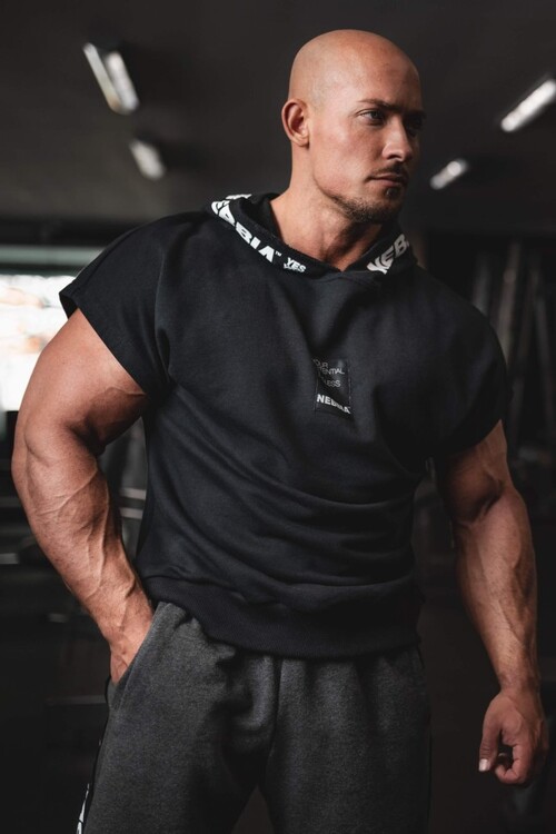 Безрукавка Nebbia NO LIMITS Rag Top with a Hoodie Black 175