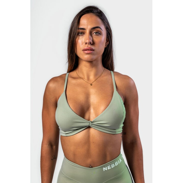 Топ Nebbia Medium-Support Sports Bra TWIST-KNOT Light Green 423