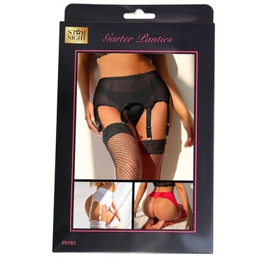 Сексуальные трусики стринги Star Night с поясом для чулок, белый