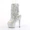 Чоботи Pleaser Bejeweled-1017RSF-7 на підборах 7 дюймів, 2 3/4 дюйма з відкритим носком/підбором, бахромою та RS, прозорі/сріблясті