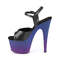 Босоніжки Pleaser Adore-709BP *7 дюймів на підборах, 2 3/4 дюйма з ремінцем на щиколотці PF, чорні, веганська шкіра/сині