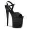 Босоніжки Pleaser Flamingo-809-2G на підборах 8 дюймів, босоніжки з ремінцем на щиколотці 4 дюйми, чорні