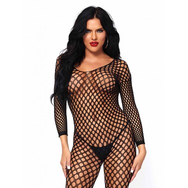Комбинезон сетка Leg Avenue черного цвета, O/S