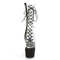 Шлёпанцы Pleaser Adore-700-60FS *7 дюймов, каблук PF, 2 3/4 дюйма, шнуровка, молния сбоку, прозрачная/чёрная замша