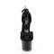 Босоножки Pleaser Adore-768 D'Orsay с открытым носком и ремешком на щиколотке, каблук 7 дюймов, высота 6 см, черный атлас/черный
