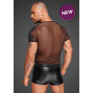 Футболка мужская с декоративными складками из винила H055 от Noir Handmade S