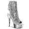 Чоботи Pleaser Delight-1018G *6 дюймів на підборах, 1 3/4 дюйма з відкритим носком/п'ятою, бокова блискавка, сріблясті