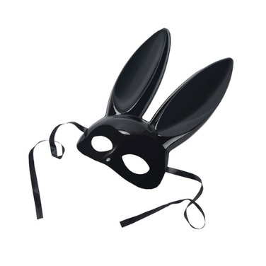 Маска кролика Roomfun на завязках, черная