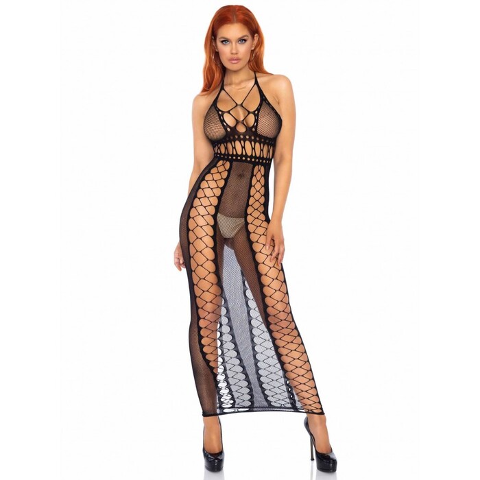 Платье в сетку One Size Killer Instincts Fishnet Bodycon Dress от Leg Avenue, черное