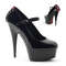 Туфлі Pleaser Delight-687FH на підборах 6 дюймів, туфлі-човники Maryjane 1 3/4 дюйма, червоні/чорні