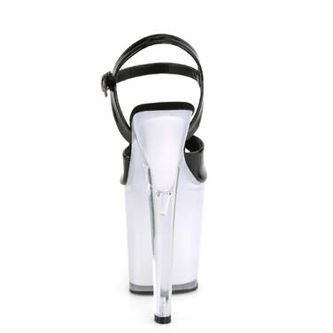 Босоніжки Discolite-809 на підборах 8 дюймів, босоніжки з ремінцем на щиколотці 4 дюйми з підсвічуванням LED, чорні/білі