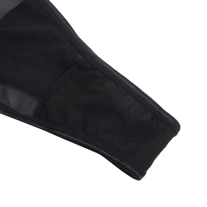 Комплект пояс для панчіх з трусиками StarNight мереживний, чорний, XS-S