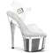 Босоножки Pleaser Esteem-708, каблук 7 дюймов, ремешок на щиколотке 3 дюйма, прозрачный/серебристый хром