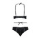 Комплект белья с декоративными эллементами NAVEL SET black S/M - Passion