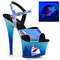 Босоножки Pleaser Moon-711MER, каблук 7 дюймов, вырез 2 3/4 дюйма, ремешком на щиколотке, босоножкии с русалкой, синие