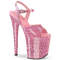 Босоножки Pleaser Flamingo-809GP. Каблук 8 дюймов, ремешок на щиколотке 4 дюйма. Цвет: нежно-розовый.